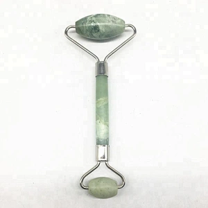 Amazon hot sale Sliver Welded Massager Royal Jade Roller ,Facial Face jade roller with box