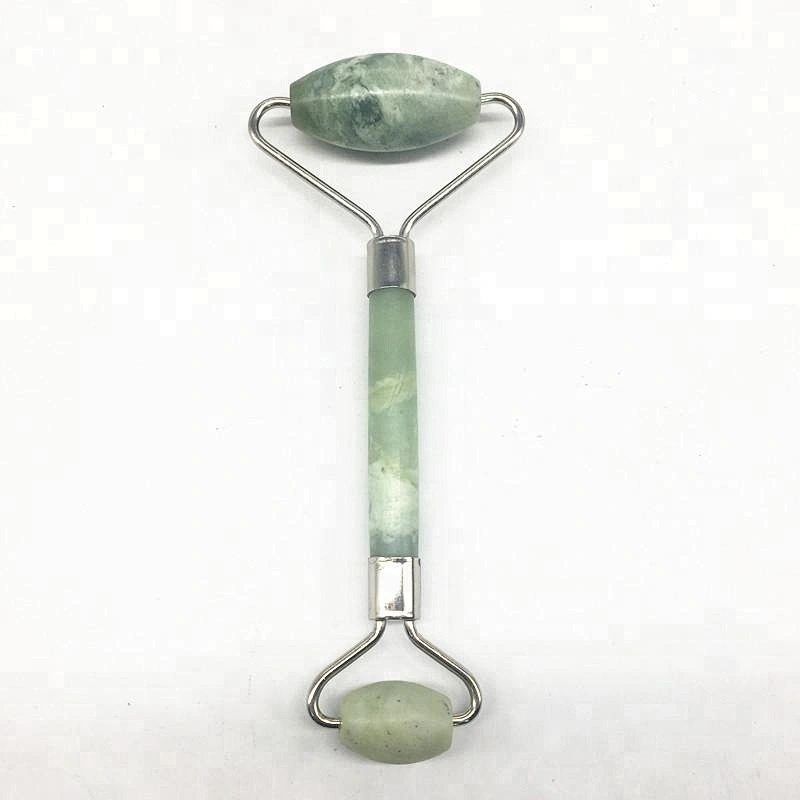 Amazon hot sale Sliver Welded Massager Royal Jade Roller ,Facial Face jade roller with box