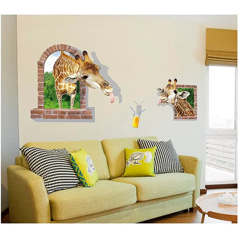 Creative Animal World Home Decoration Living Room Removable Mural 3D Wallpaper