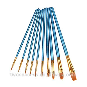 10pcs per set nylon hair nail round oil artist paint brush pen for art painting