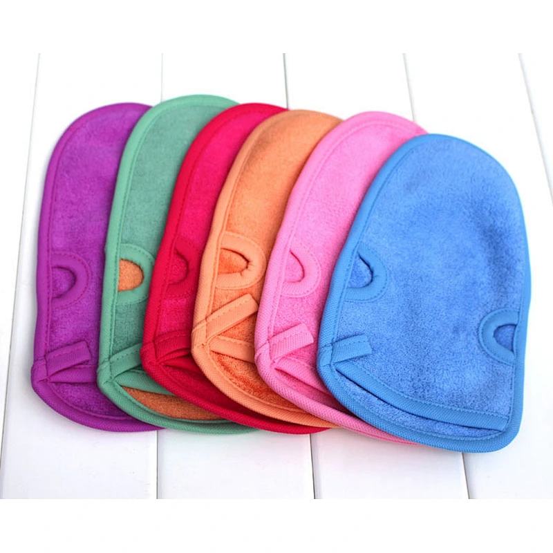6 colors natural plant fiber hemp bath exfoliating scrubber glove