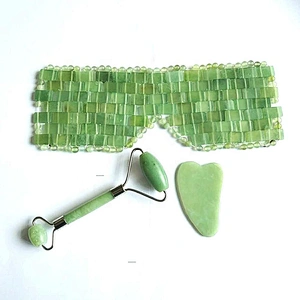 High Quality Xiuyan Jade Green Sleep Cooling Threapy Jade Eye Mask