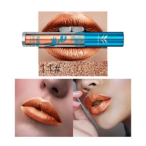 12pcs color high quality metallic lip gloss Waterproof non-stick cup lipstick