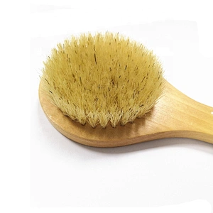 Japan quality wholesale Eco-Friendly detachable wooden handle dry wet back bath body brush with 100% natural