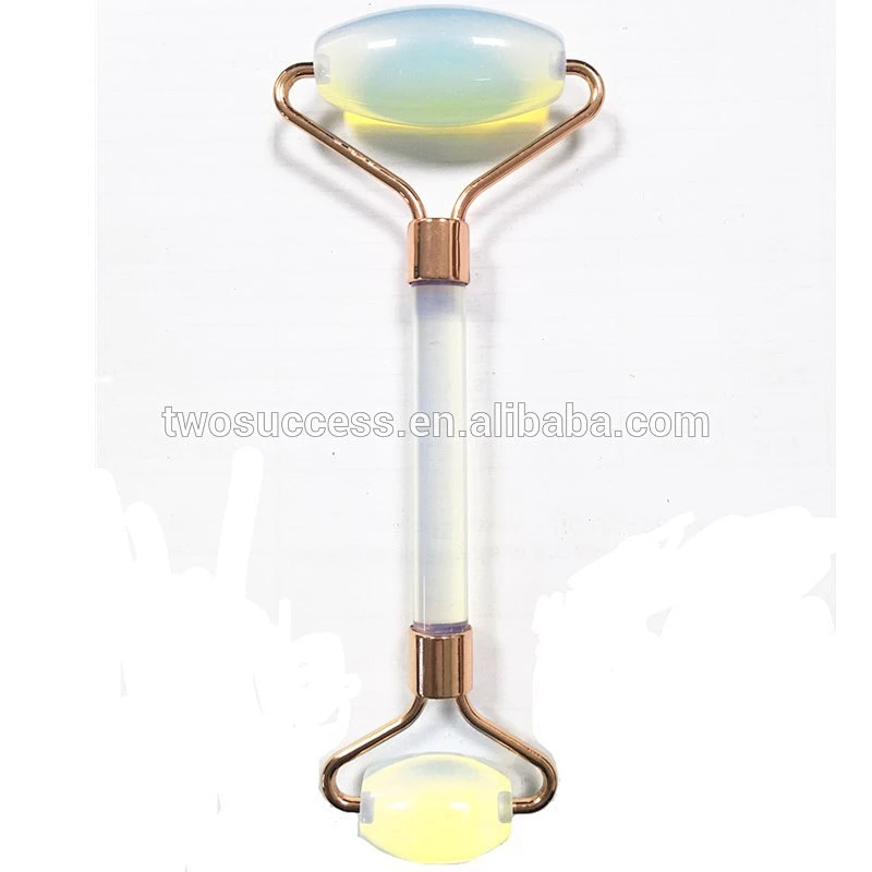Hot Sale promotional gift beauty white double roller Jade Roller massager for massage Face Skin care