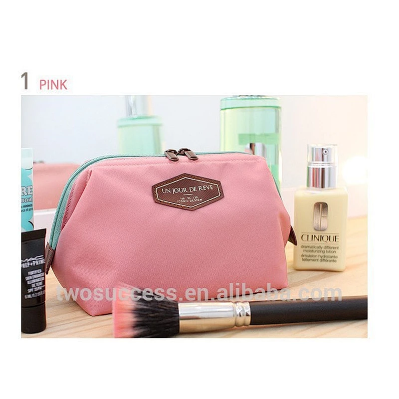 Custom cotton canvas zipper travel pouch cosmetic bag