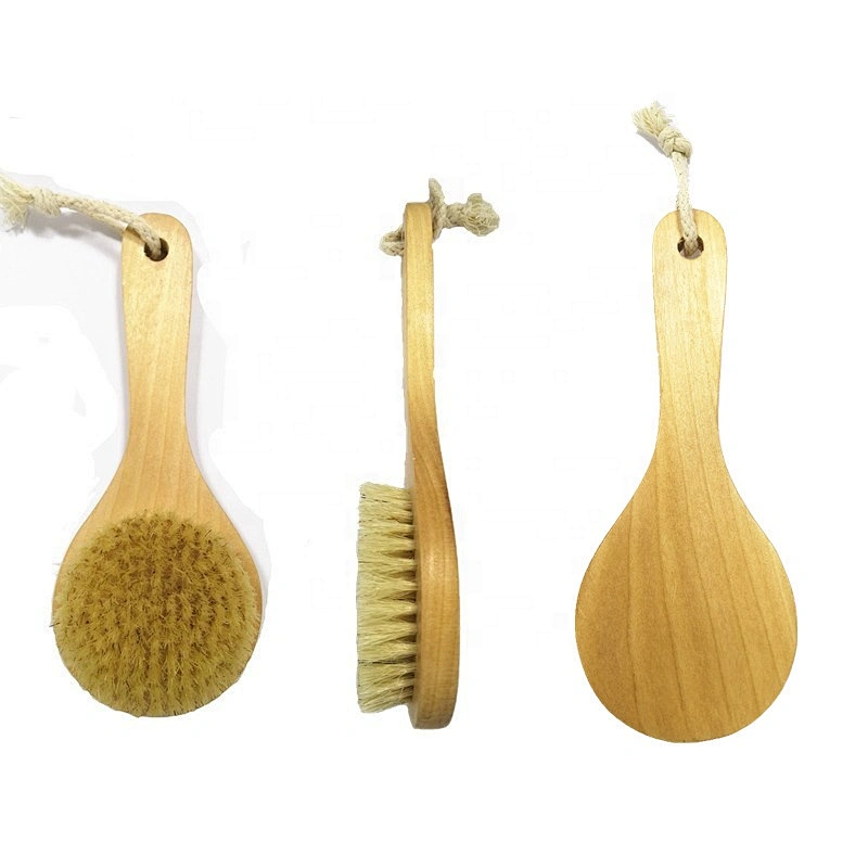 Japan quality wholesale Eco-Friendly detachable wooden handle dry wet back bath body brush with 100% natural
