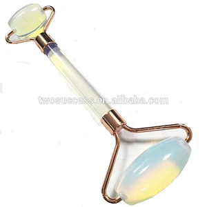 Hot Sale promotional gift beauty white double roller Jade Roller massager for massage Face Skin care