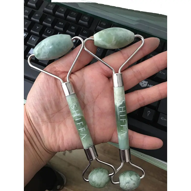 Natural Jade Gua Sha Scraping and Facial Roller Jade Stone Massage Set
