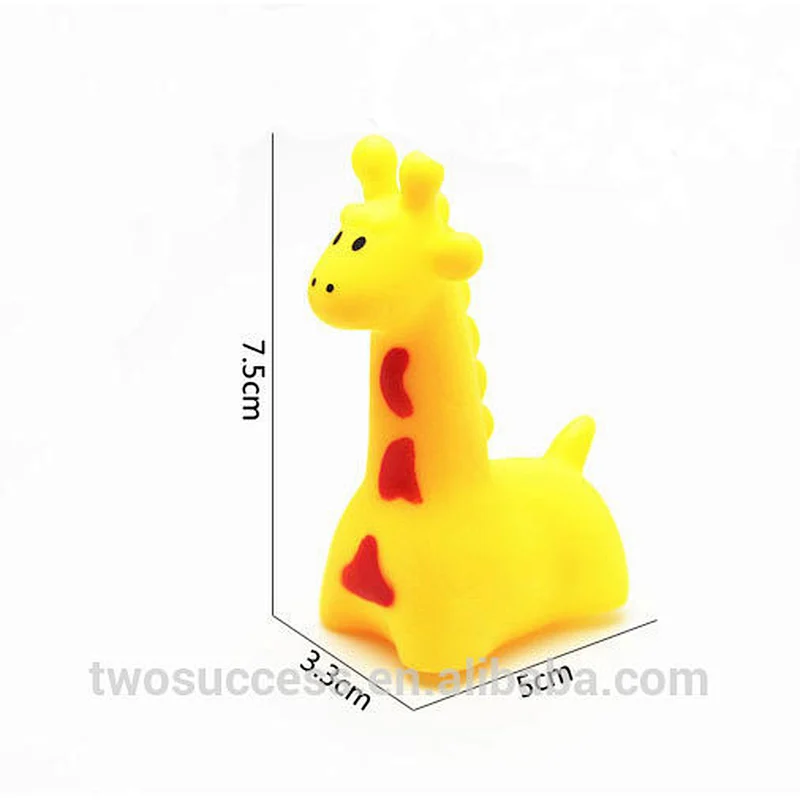 Children cute animal plastic water play with sound squeeze baby bath toys