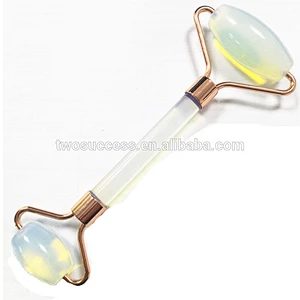 Hot Sale promotional gift beauty white double roller Jade Roller massager for massage Face Skin care