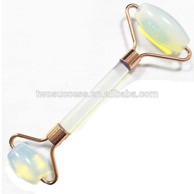 Hot Sale promotional gift beauty white double roller Jade Roller massager for massage Face Skin care