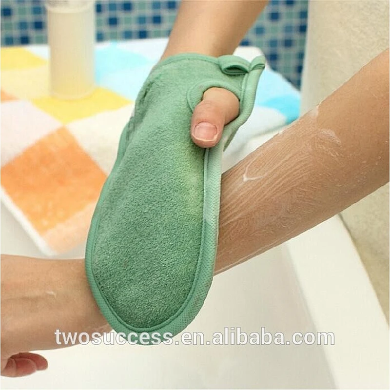 6 colors natural plant fiber hemp bath exfoliating scrubber glove