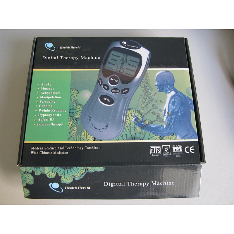 Blue Black LCD Display Digital Therapy 2 Channels Mini Smart Electronic Pulse Massager
