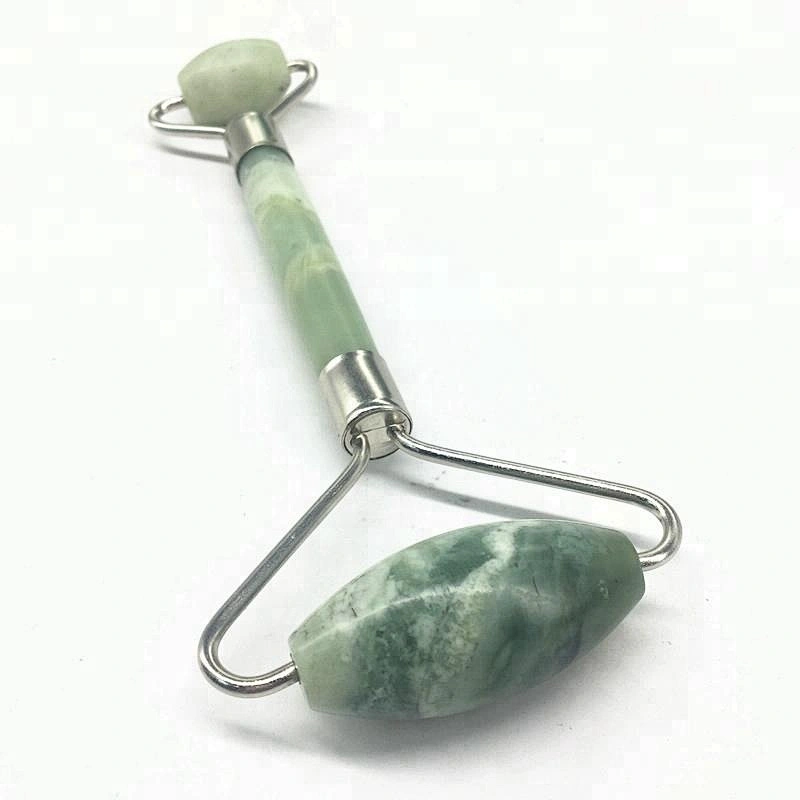 Amazon hot sale Sliver Welded Massager Royal Jade Roller ,Facial Face jade roller with box