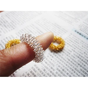 Gold Silver Color Options Finger Relax Acuppoint Stimulate Finger Acupressure Massage Ring