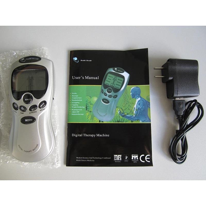Blue Black LCD Display Digital Therapy 2 Channels Mini Smart Electronic Pulse Massager