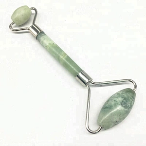 Amazon hot sale Sliver Welded Massager Royal Jade Roller ,Facial Face jade roller with box