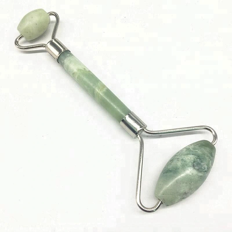 Amazon hot sale Sliver Welded Massager Royal Jade Roller ,Facial Face jade roller with box