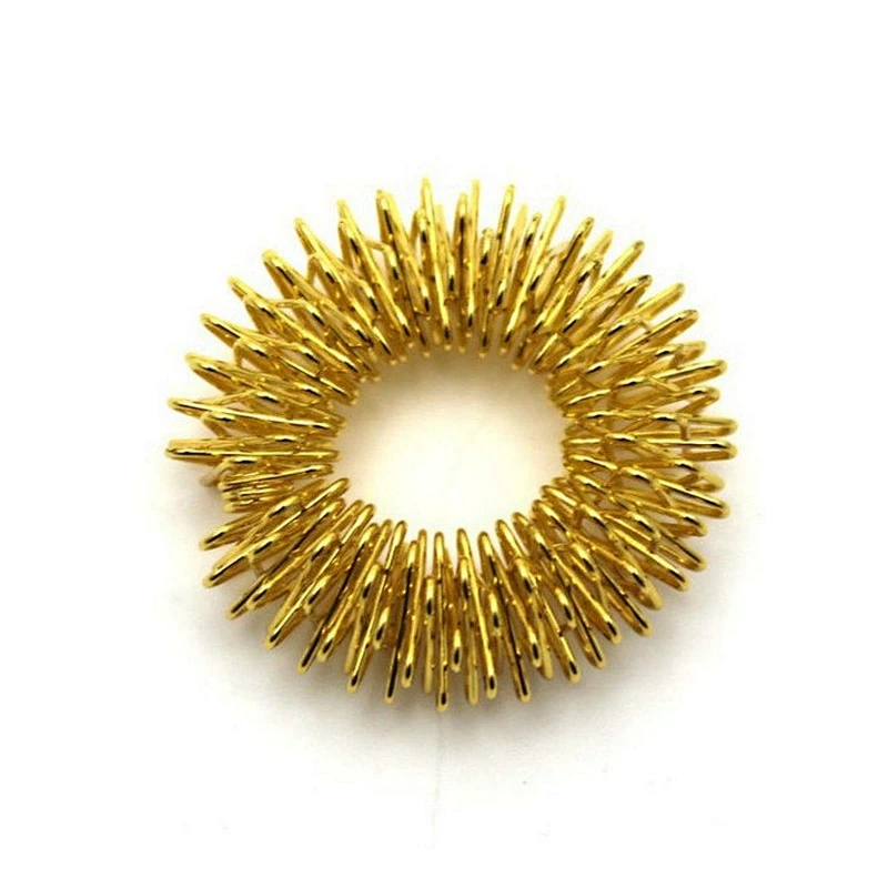 Gold Silver Color Options Finger Relax Acuppoint Stimulate Finger Acupressure Massage Ring