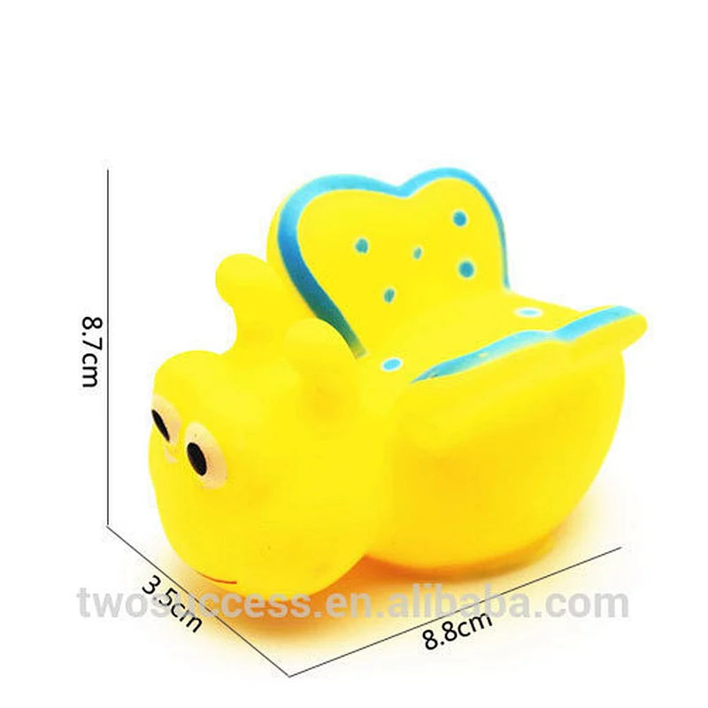 Children cute animal plastic water play with sound squeeze baby bath toys