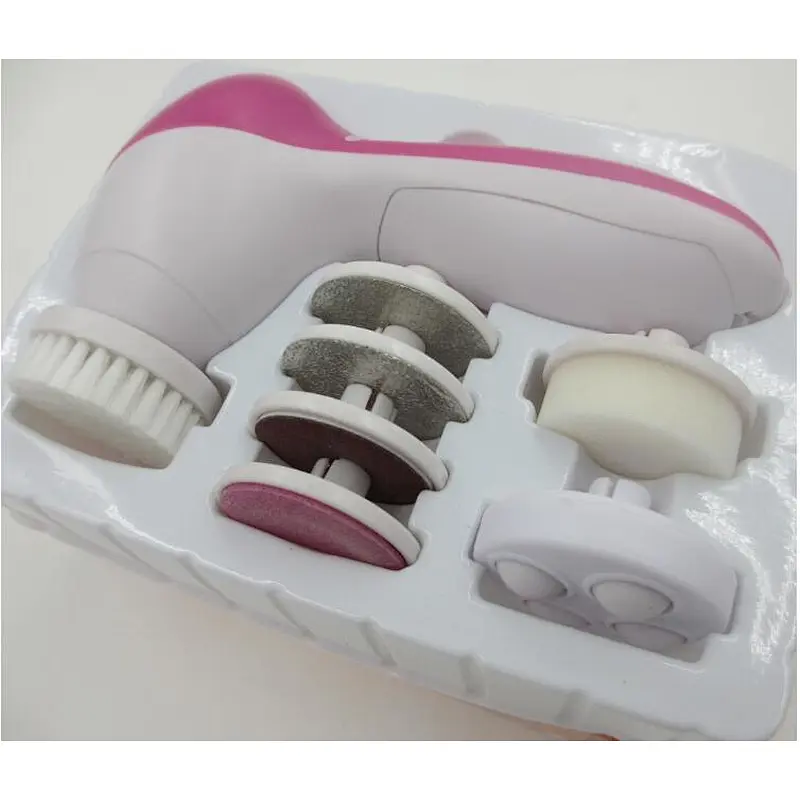 2019 Hot Sale  on amazon 7 in one Waterproof  Rechargeable  Electric Facial cleaning Brush For Exfoliating And Massage