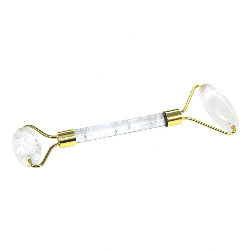 Hot Sale promotional gift beauty white double roller Jade Roller massager for massage Face Skin care
