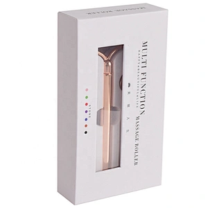 Mini Electric Battery Powered Metal Handle Quartz Jade Roller Facial Massager Stick
