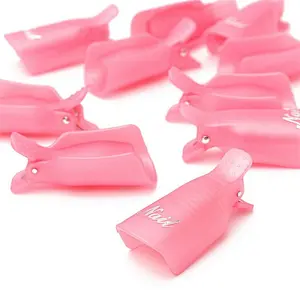 Bulk 10Pcs Reusable nail art Plastic Acrylic Soak Off Clip UV Gel Polish Remover Keeper Wrap cap tools