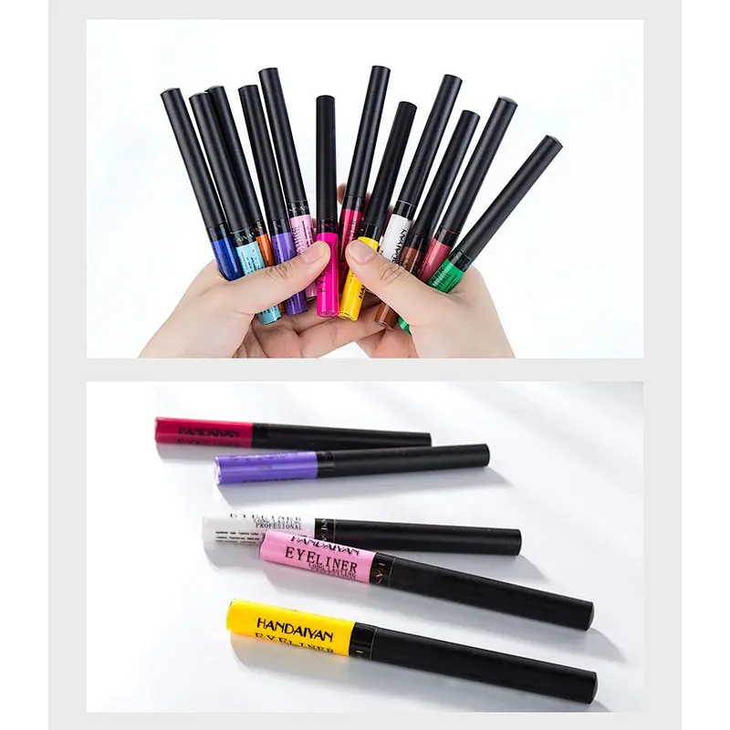 12  multi-color longwear waterproof makeup rainbow matte liquid eyeliner