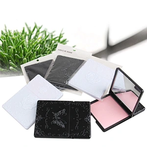 Woman facial makeup clean blotting paper portable oil absorbing sheets with mirror