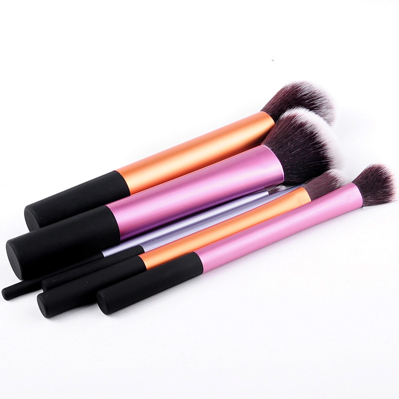 Ebay Hot Selling 6PCS Comfortable Soft Aluminum Tube ABS Handle Glitter Makeup Brush Set  Professional