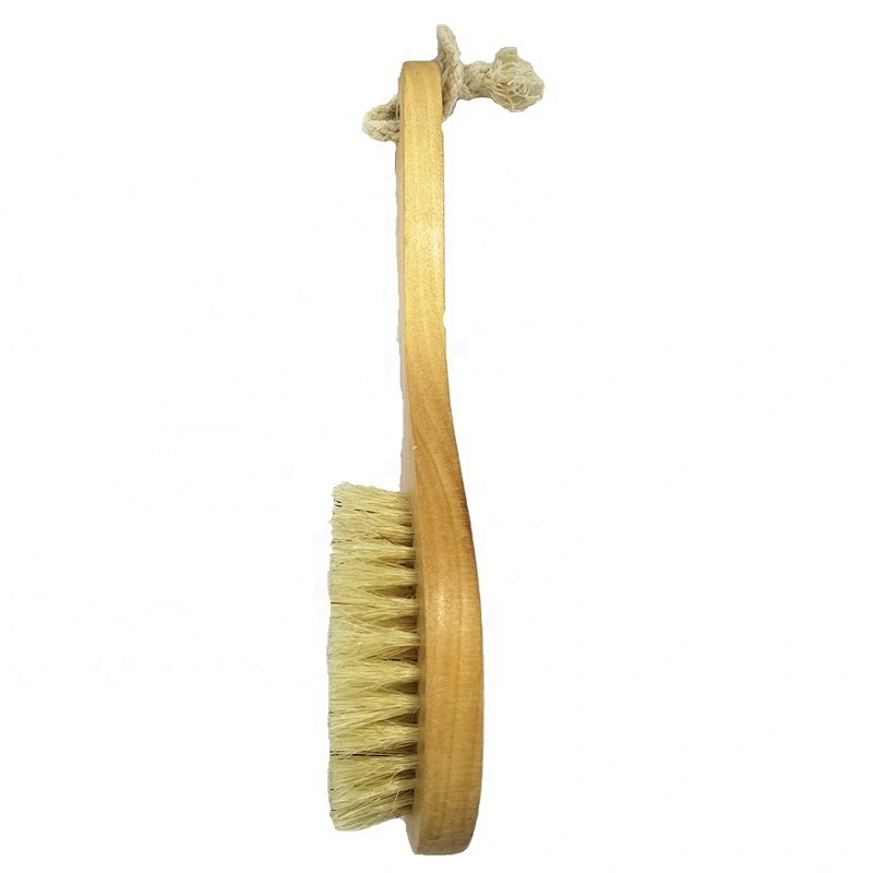 Japan quality wholesale Eco-Friendly detachable wooden handle dry wet back bath body brush with 100% natural