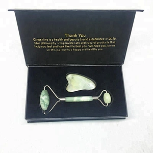 Amazon hot sale Sliver Welded Massager Royal Jade Roller ,Facial Face jade roller with box