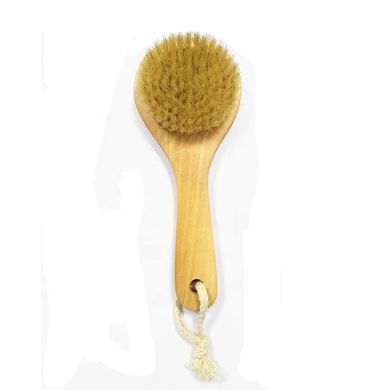 Japan quality wholesale Eco-Friendly detachable wooden handle dry wet back bath body brush with 100% natural