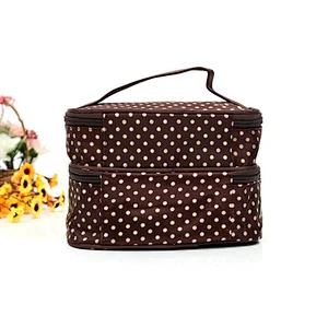 Hot Selling  portable Polka dot travel cosmetic bag for  ladies