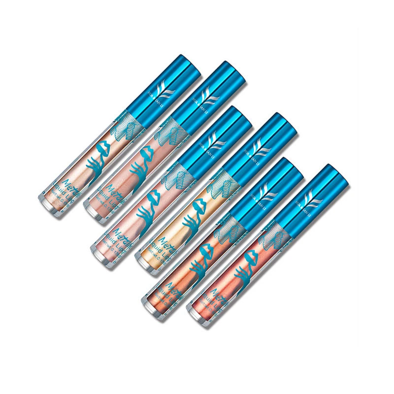 12pcs color high quality metallic lip gloss Waterproof non-stick cup lipstick