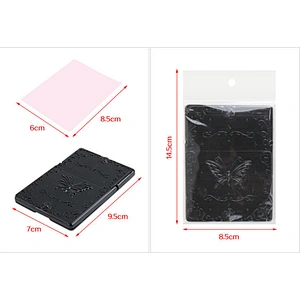 Woman facial makeup clean blotting paper portable oil absorbing sheets with mirror