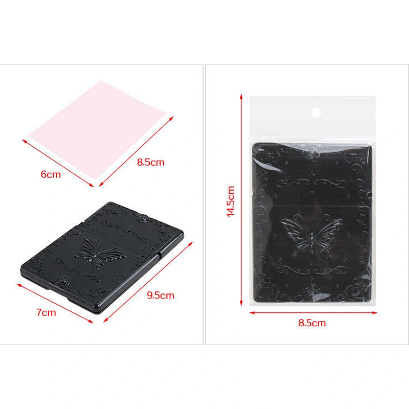 Woman facial makeup clean blotting paper portable oil absorbing sheets with mirror
