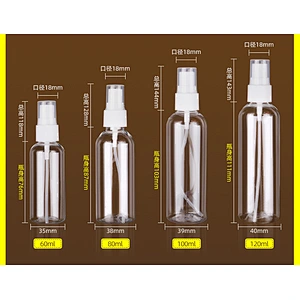 10ml 20ml 30ml 50ml 60ml 100ml PET plastic perfume spray bottle pump mist spray lotion bottle