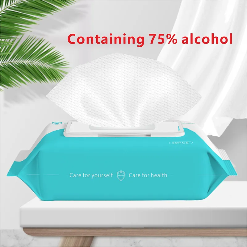 Fast Delivery 50sheets Pack Kill 99% Germ Sterilization Disinfecting 75% Alcohol Wipes