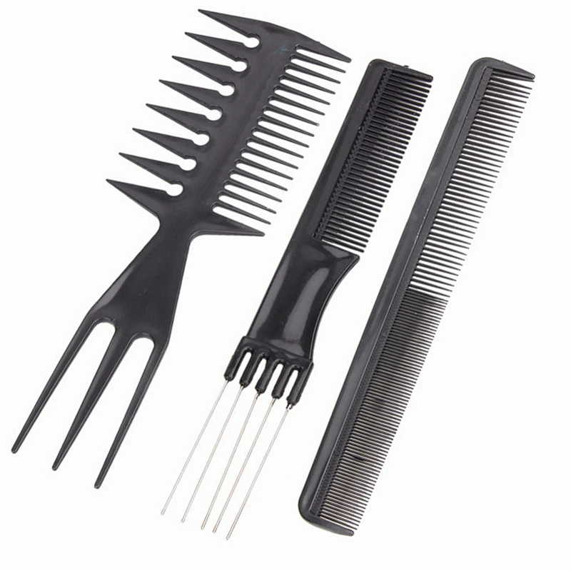 Wholesales salon barber professional plastic 10pcs hair styling comb set