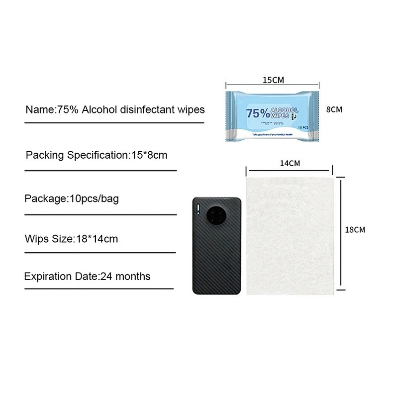 Hot sell medical antibacterial disinfectant 75% alcohol wipes cleaning protective wet wipes