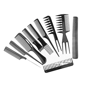 Wholesales salon barber professional plastic 10pcs hair styling comb set