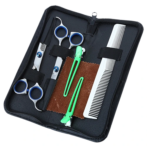 Customized LOGO children's adult hairdressing barber scissors tools home DIY 7pcs sets hair cutting scissors