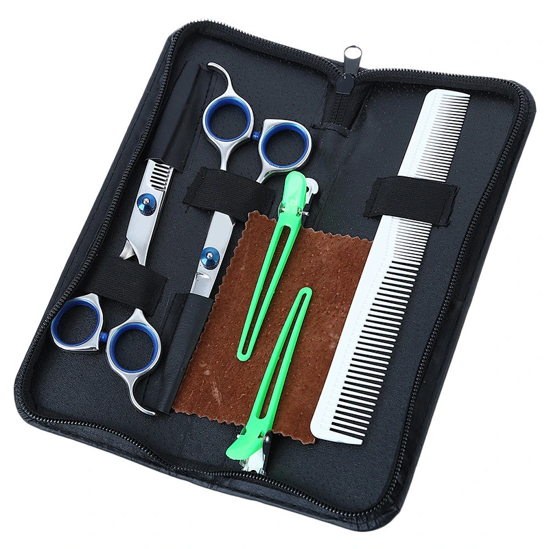 Customized LOGO children's adult hairdressing barber scissors tools home DIY 7pcs sets hair cutting scissors
