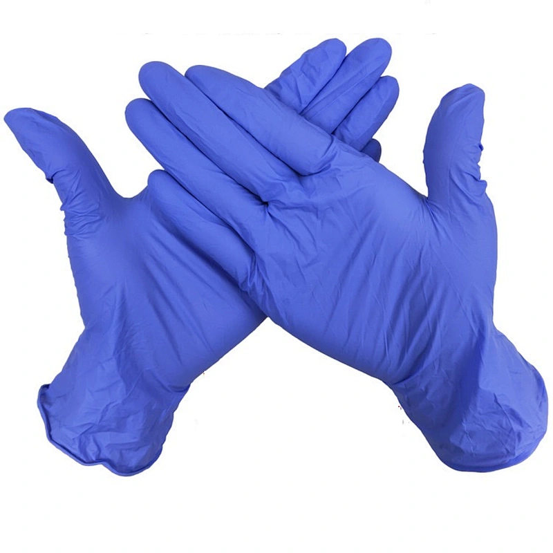 Beauty check powder-free thickening housework disposable long rubber pvc transparent blue nitrile gloves