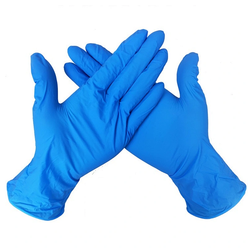 Beauty check powder-free thickening housework disposable long rubber pvc transparent blue nitrile gloves