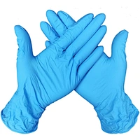 Beauty check powder-free thickening housework disposable long rubber pvc transparent blue nitrile gloves