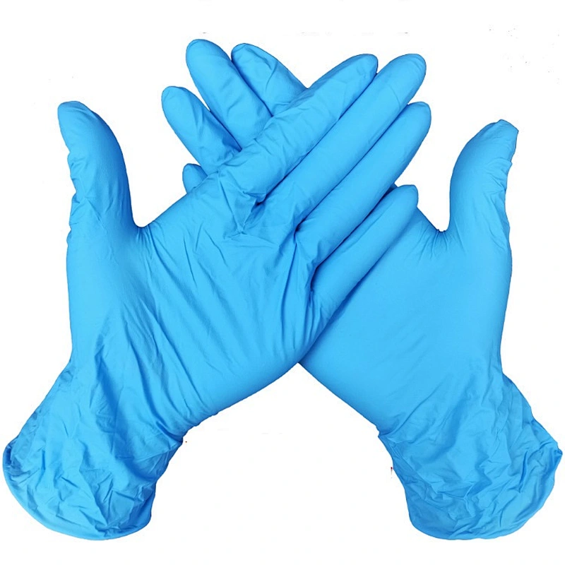 Beauty check powder-free thickening housework disposable long rubber pvc transparent blue nitrile gloves